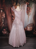 Onion Pink Wave Design Cascade Couture Polyester Gown