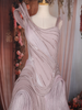 Onion Pink Wave Design Cascade Couture Polyester Gown