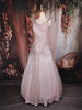 Onion Pink Wave Design Cascade Couture Polyester Gown