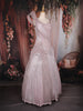 Onion Pink Wave Design Cascade Couture Polyester Gown