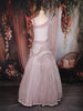 Onion Pink Wave Design Cascade Couture Polyester Gown