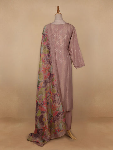 Onion Pink Dotted Design Tissue Silk Salwar Suit - Diadem