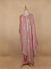 Onion Pink Floral Design Organza Salwar Suit - Diadem