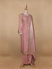 Onion Pink Floral Design Organza Salwar Suit - Diadem