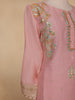 Onion Pink Floral Design Organza Salwar Suit - Diadem
