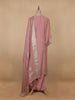 Onion Pink Floral Design Organza Salwar Suit - Diadem