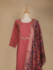Onion Pink Floral Designed Cotton Salwar Suit - Diadem