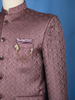 Onion Pink Floral Designed Jodhpuri Men's Suit - Diadem