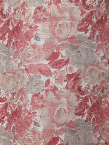 Onion Pink Floral Printed Cotton Salwar Suit - Diadem
