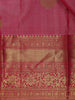 Onion Pink Floral Woven Pure Kanchipuram Silk Saree - Diadem