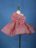 Onion Pink Glitter One-Shoulder Big Bow Net Frock - Diadem