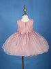 Onion Pink Glitter One-Shoulder Party Net Frock with Oversized Bow - Diadem