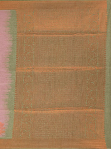 Onion Pink Semi Tussar Silk Floral Designed Saree - Diadem