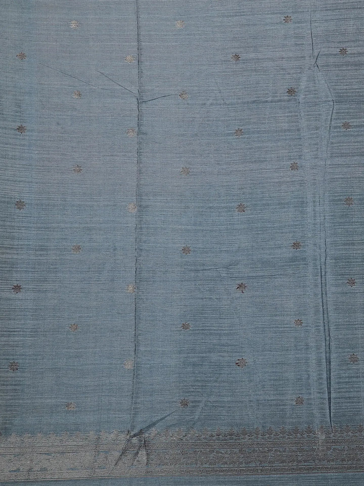 Onion Pink Semi Tussar Silk Floral Designed Saree - Diadem