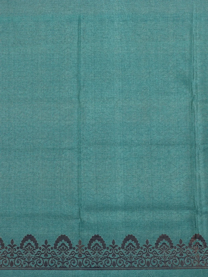 Onion Pink Semi Tussar Silk Saree with Floral & Paisley Design - Diadem
