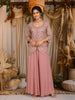 Onion Pink Sequins Design Georgette Palazzo Suit with Choker Dupatta