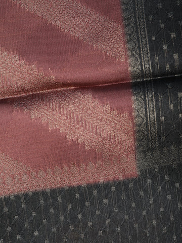 Onion Pink Stripes Zari Woven Tissue Silk Saree - Diadem