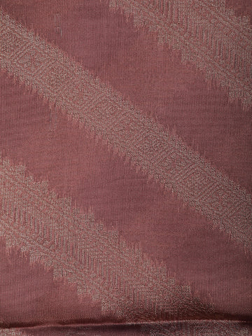 Onion Pink Stripes Zari Woven Tissue Silk Saree - Diadem
