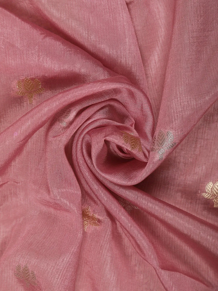 Onion pink Floral Designed Semi Silk Fancy Saree - Diadem