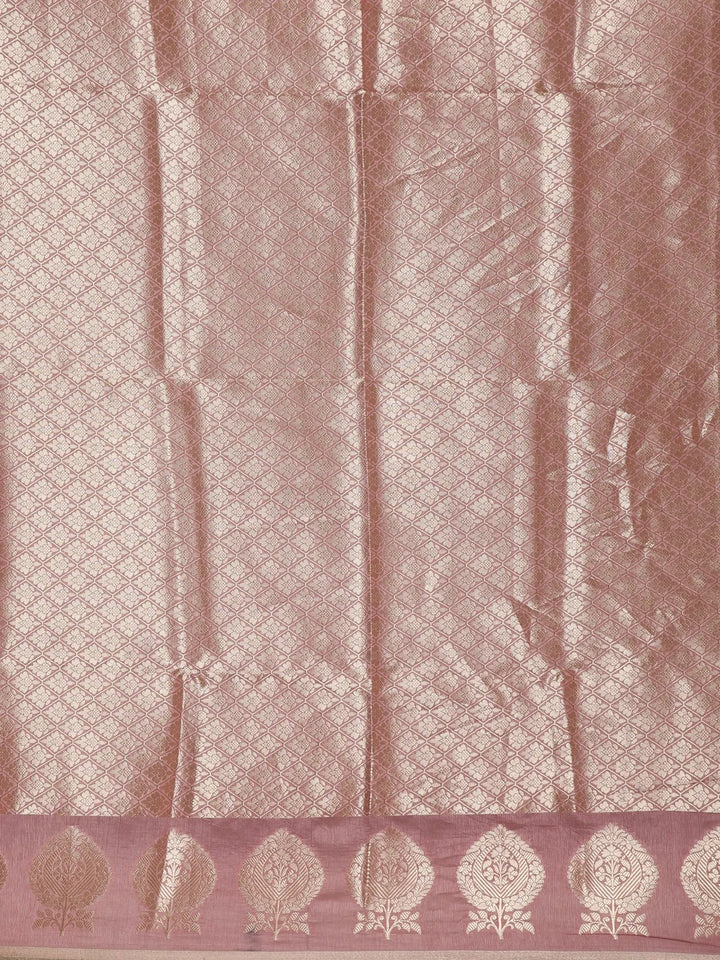Onion pink Floral Designed Semi Silk Fancy Saree - Diadem