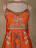 Orange Beads Embroidered Design Semi Tissue Peplum Palazzo Suit