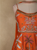 Orange Beads Embroidered Design Semi Tissue Peplum Palazzo Suit