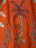 Orange Beads Embroidered Design Semi Tissue Peplum Palazzo Suit