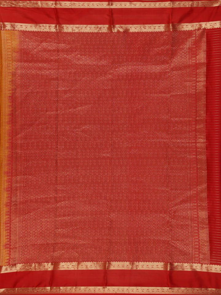 Orange Bird Designed Silk Saree - Diadem