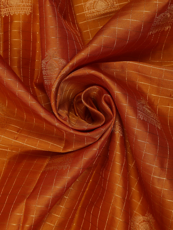 Orange Bird Designed Silk Saree - Diadem