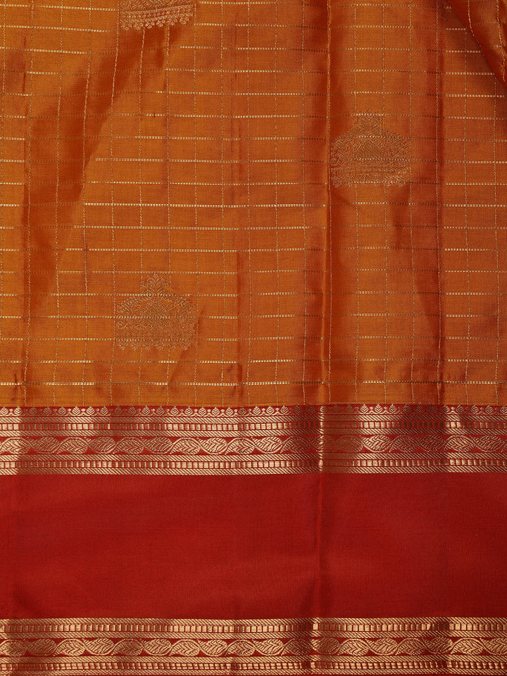 Orange Bird Designed Silk Saree - Diadem
