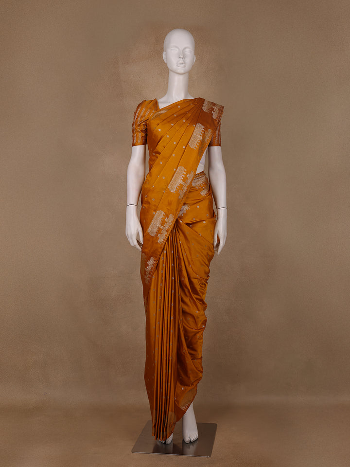 Mustard Butta Design Tussar Silk Saree - Diadem