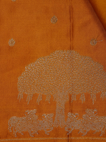 Mustard Butta Design Tussar Silk Saree - Diadem