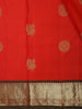 Orange Butta Woven Design Kanchipuram Silk Saree with Contrast Border