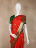 Orange Butta Woven Design Kanchipuram Silk Saree with Contrast Border