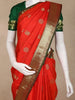Orange Butta Woven Design Kanchipuram Silk Saree with Contrast Border