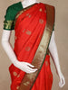 Orange Butta Woven Design Kanchipuram Silk Saree with Contrast Border