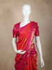 Orange Butta Woven Design Pure Kanchipuram Silk Saree with Contrast Zari Woven Border