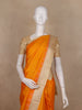 Orange Butta Woven Design Pure Kanchipuram Silk Saree with Golden Zari Border