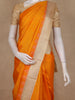 Orange Butta Woven Design Pure Kanchipuram Silk Saree with Golden Zari Border