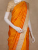 Orange Butta Woven Design Pure Kanchipuram Silk Saree with Golden Zari Border