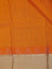 Orange Butta Woven Design Pure Kanchipuram Silk Saree with Golden Zari Border