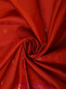 Orange Butta Zari Woven Design Pure Kanchipuram Silk Saree With Contrast Varisai Pattu Border