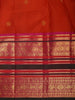 Orange Butta Zari Woven Design Pure Kanchipuram Silk Saree With Contrast Varisai Pattu Border