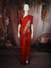 Orange Butta Zari Woven Design Pure Kanchipuram Silk Saree With Contrast Varisai Pattu Border