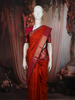 Orange Butta Zari Woven Design Pure Kanchipuram Silk Saree With Contrast Varisai Pattu Border