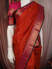 Orange Butta Zari Woven Design Pure Kanchipuram Silk Saree With Contrast Varisai Pattu Border
