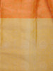 Orange Circular Motifs Woven Pure Kanchipuram Silk Saree With Yellow Contrast