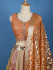 Orange Embroidered Design Banarasi Silk Lehenga