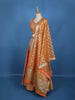 Orange Embroidered Design Banarasi Silk Lehenga