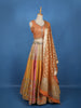 Orange Embroidered Design Banarasi Silk Lehenga